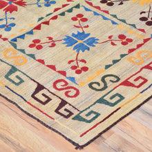 Load image into Gallery viewer, Hand-Woven Suszani Afghan Floral Handmade Wool Flatweave Rug (Size 4.6 X 6.1) Cwral-1059