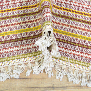 Hand-Woven Stripe Dhurrie Flatweave Reversible Kilim Handmade Rug (Size 4.0 X 6.3) Cwrsf-1089