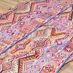 Tribal Handmade Geometric Design Multi-Weave Wool Rug (Size 4.5 X 5.11) Cwrsf-1140