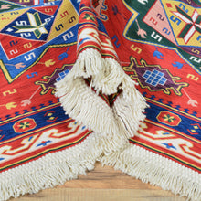 Load image into Gallery viewer, Soumak Weave Geometric Design Handmade Wool Rug (Size 5.2 X 7.5) Brrsf-1320