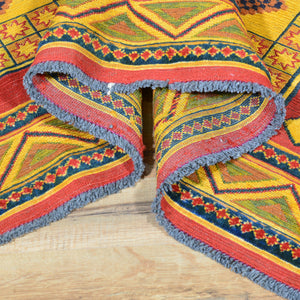 Soumak Tribal Afghan Birjista Handmade Wool Rug (Size 4.11 X 6.11) Brrsf-1350