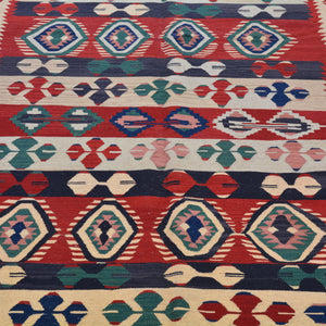 Hand-Woven Turkish Flatweave Reversible Kilim Wool Rug (Size 8.4 X 10.3) Cwrsf-1659
