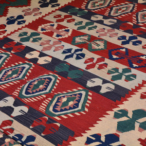 Hand-Woven Turkish Flatweave Reversible Kilim Wool Rug (Size 8.4 X 10.3) Cwrsf-1659