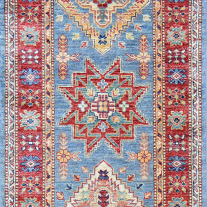 Hand-Knotted Fine Super Kazak Caucasian Design 100% Wool Rug (Size 2.8 X 17.2) Brrsf-1854