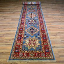 Load image into Gallery viewer, Hand-Knotted Fine Super Kazak Caucasian Design 100% Wool Rug (Size 2.8 X 17.2) Brrsf-1854