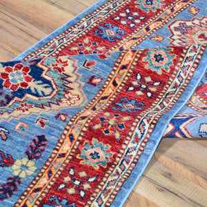 Hand-Knotted Fine Super Kazak Caucasian Design 100% Wool Rug (Size 2.8 X 17.2) Brrsf-1854