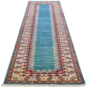Hand-Knotted Caucasian Super Kazak Design Rug 100% Wool (Size 2.9 X 9.11) Cwrsf-1902