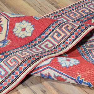 Hand-Knotted Tribal Kazak Design Handmade 100% Wool Rug (Size 2.6 X 11.2) Brrsf-1905