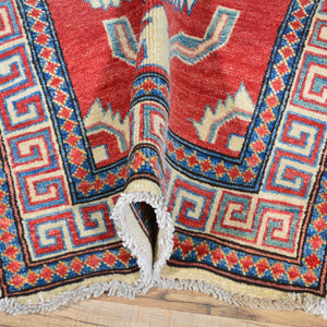 Hand-Knotted Tribal Kazak Design Handmade 100% Wool Rug (Size 2.6 X 11.2) Brrsf-1905