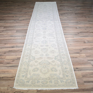 Hand-Knotted Peshawar White Wash Handmade 100% Wool Rug (Size 2.6 X 11.10) Brrsf-1968
