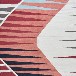 Hand-Woven Flatweave Navajo Style Handmade Wool Rug (Size 9.0 X 12.0) Cwral-2157