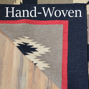 Hand-Woven Flatweave Navajo Style Handmade Wool Rug (Size 8.11 X 11.9) Cwral-2160