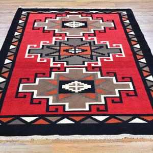 Hand-Knotted Fine Southwestern Design Wool Handmade Rug (Size 4.2 X 6.2) Brral-3240