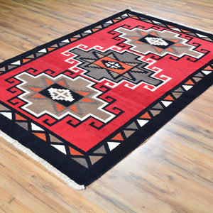 Hand-Knotted Fine Southwestern Design Wool Handmade Rug (Size 4.2 X 6.2) Brral-3240