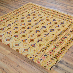 Hand-Knotted And Soumak Afghan Tribal Wool Rug (Size 4.11 X 5.11) Brral-3261