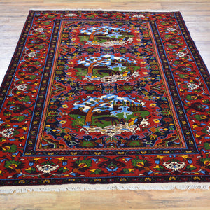 Hand-Knotted Afghan Tribal Pictorial Handmade Wool Rug (Size 4.2 X 6.1) Brral-4884
