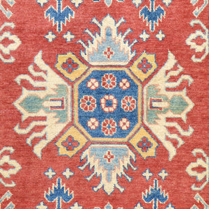 Hand-Knotted Kazak Traditional Design Wool Rug (Size 4.3 X 5.10) Brral-510