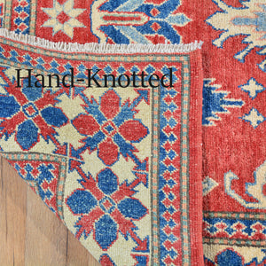 Hand-Knotted Kazak Traditional Design Wool Rug (Size 4.3 X 5.10) Brral-510