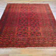 Load image into Gallery viewer, Hand-Knotted Vintage Afghan Baloch Wool Rug (Size 4.4 X 6.4) Brral-5493