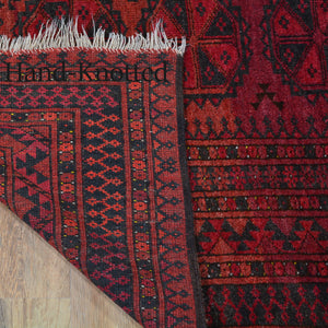 Hand-Knotted Vintage Afghan Baloch Wool Rug (Size 4.4 X 6.4) Brral-5493