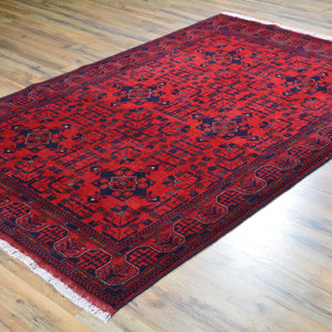 Hand-Knotted Turkmen Khal Mohamadi Design Handmade Wool Rug (Size 4.2 X 6.7) Cwral-6678