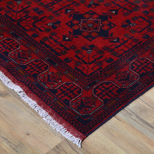 Hand-Knotted Turkmen Khal Mohamadi Design Handmade Wool Rug (Size 4.2 X 6.7) Cwral-6678