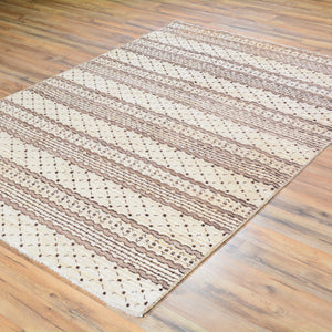 Hand-Knotted Modern Gabbeh Style Wool Rug (Size 4.7 X 6.7) Brral-807