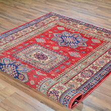 Load image into Gallery viewer, Hand-Knotted Fine Oriental Super Kazak Tribal Design Wool Rug (Size 4.3 X 6.0) Brral-2409