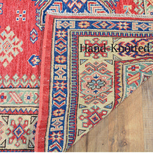 Hand-Knotted Fine Oriental Super Kazak Tribal Design Wool Rug (Size 4.3 X 6.0) Brral-2409